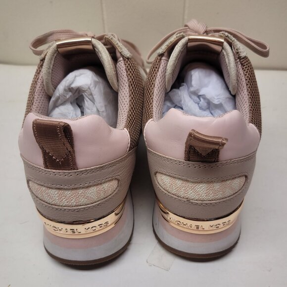 Michael Kors Wilma Suede and Logo trainer Size 9  Pink Beige Rose Gold - Picture 7 of 11